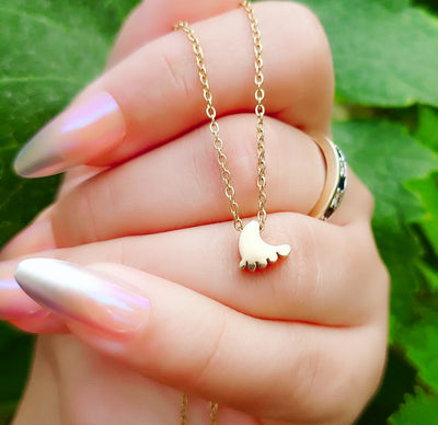 Tiny Baby Footprint Necklace