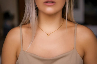 Dainty Horseshoe Necklace - 14k Gold Plated