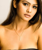 Gold & silver bar necklace, Vertical bar necklace, Minimalist necklace, simple bar necklace