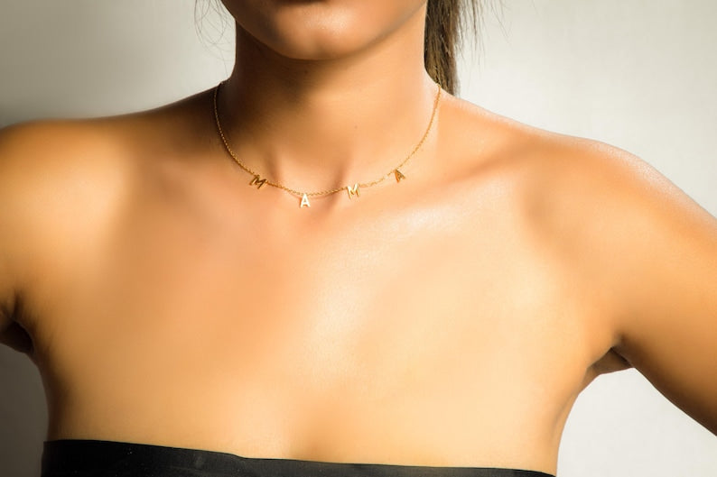 14K Elegant and Timeless Gift for Mama, Handmade Mama Necklace