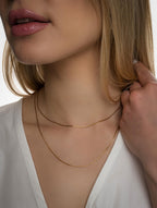 MINIMALIST 18K Gold Filled Chain Necklace, 1mm Chain,