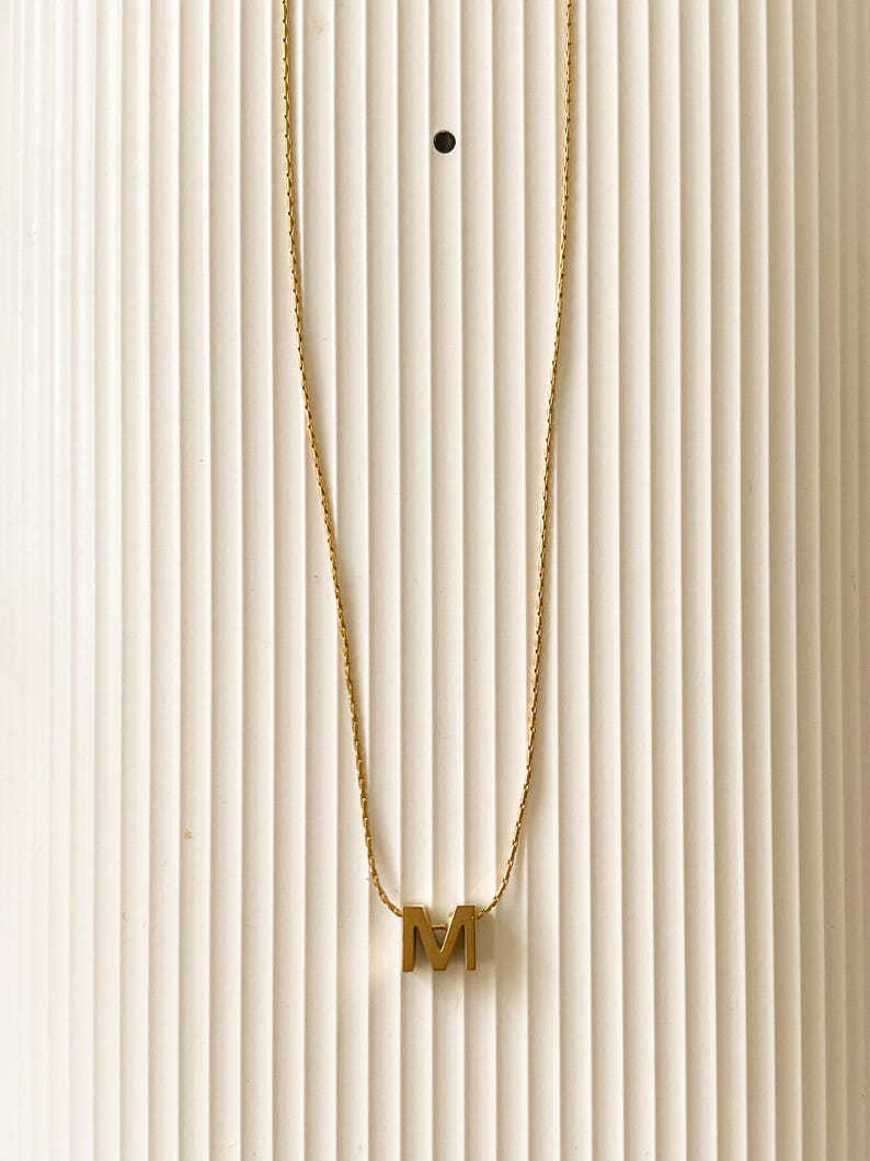 Gold Initial Necklace - Dainty Letter Pendant, Personalized Jewelry