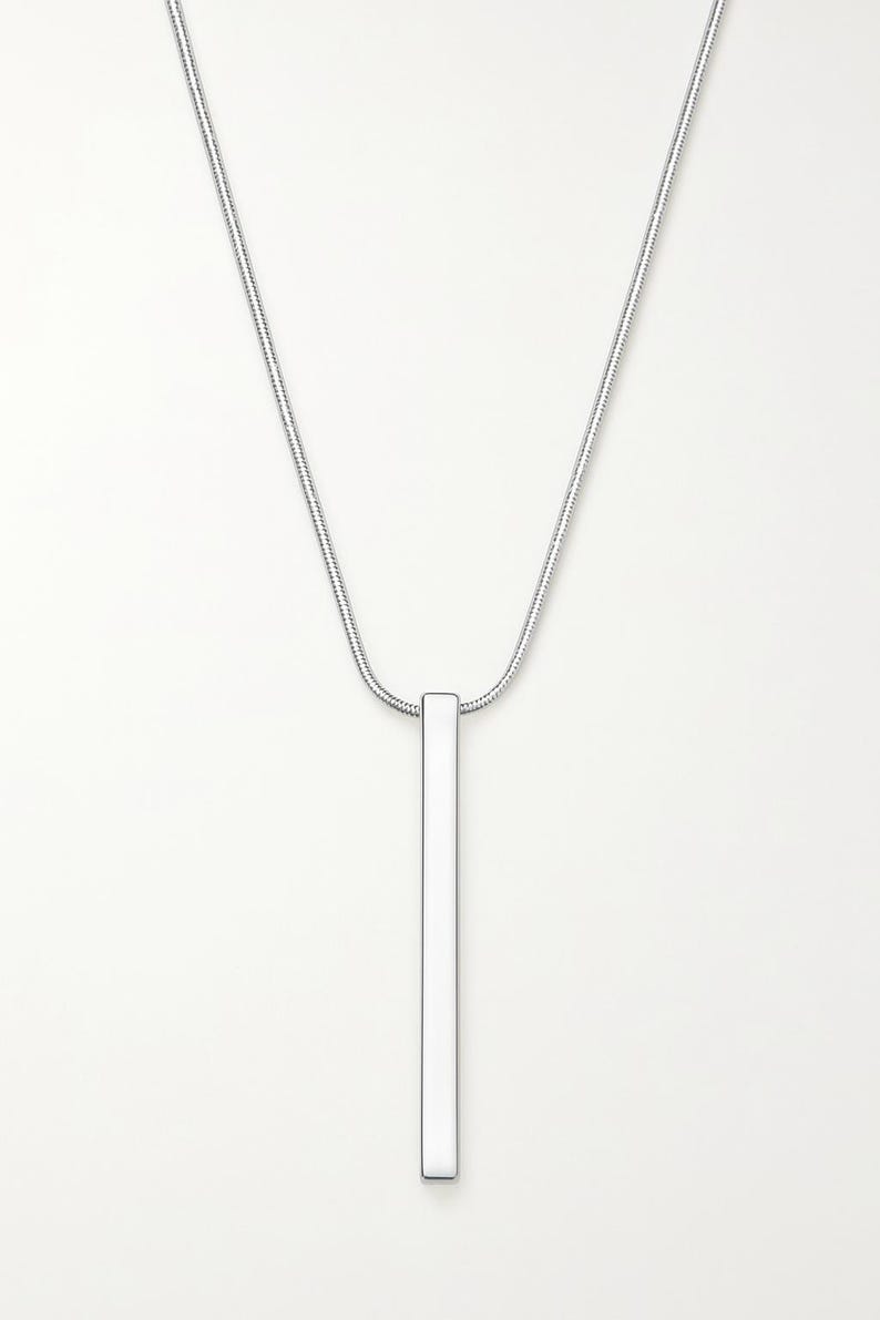 Gold & silver bar necklace, Vertical bar necklace, Minimalist necklace, simple bar necklace
