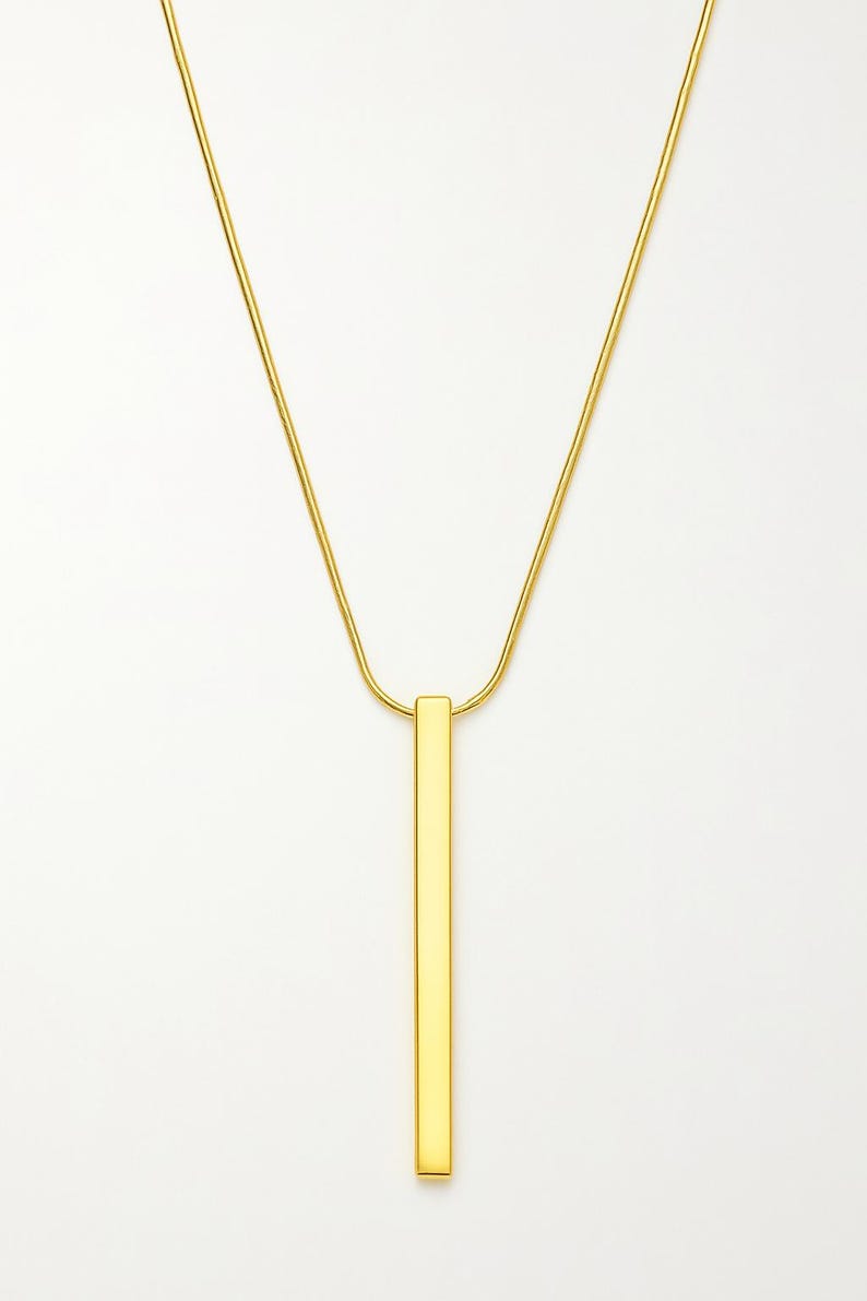 Gold & silver bar necklace, Vertical bar necklace, Minimalist necklace, simple bar necklace