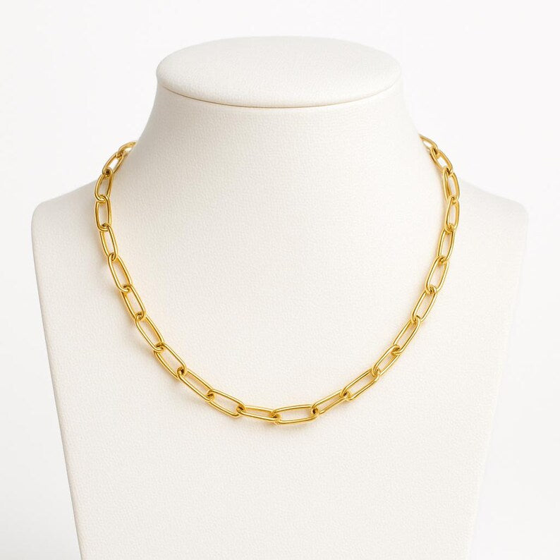 Romantic 18K Gold Plated Necklace | 5mm Herringbone Snake Chain