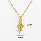 14K Gold Snake Pendant Necklace: Stainless Steel Serpent Jewelry uk