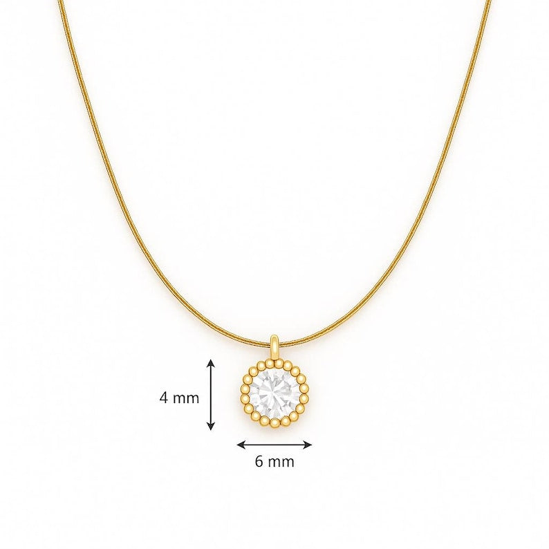 Tiny Gold Necklace | 14K Gold Plated Dainty Pendant