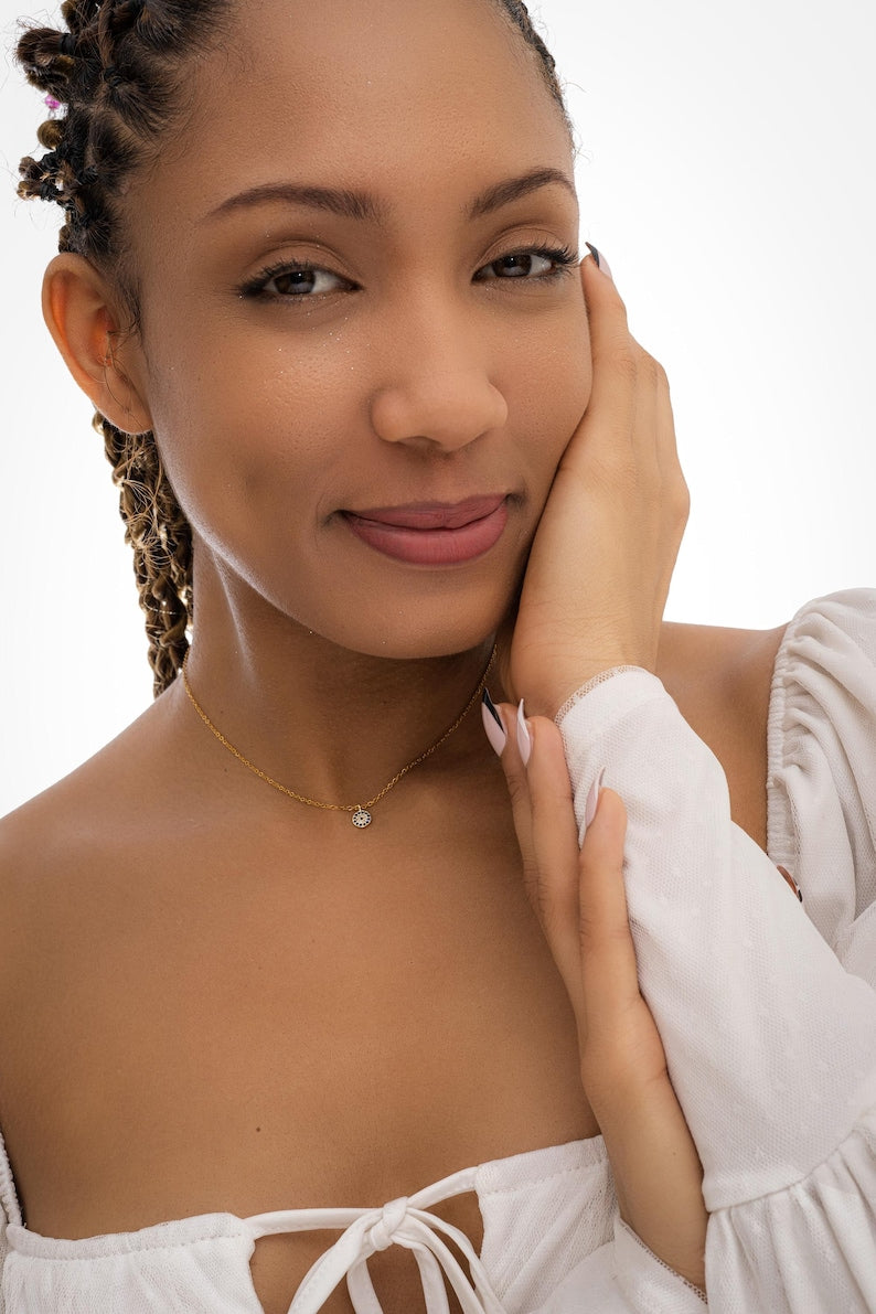 4k Evil Eye Necklace, Symbol of Good Luck and Spiritual Protection