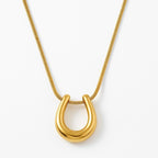 Modern Gold Horseshoe Necklace – 14k Gold Over
