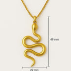 18K Gold Snake Pendant Necklace: Elegant Serpent Jewelry