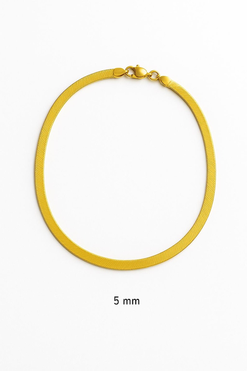 18K Gold Herringbone Chain Necklace | 16" or 18" | Gold Plated Stainless Steel