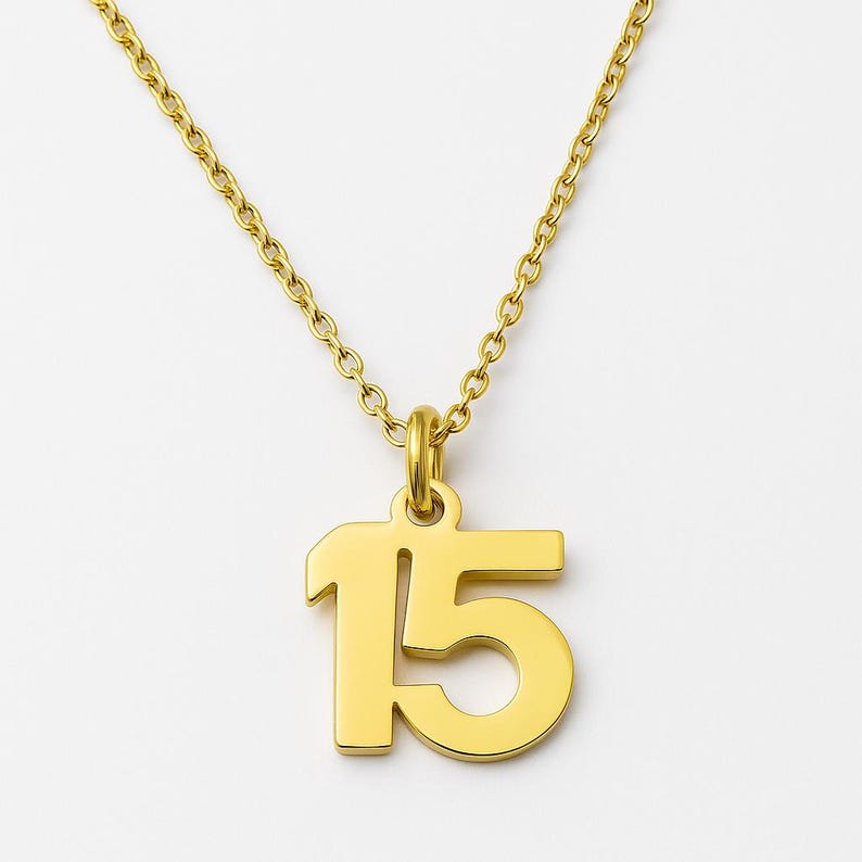 Custom Number Necklace 0–99, 14k Gold or Silver Plated Jewelry