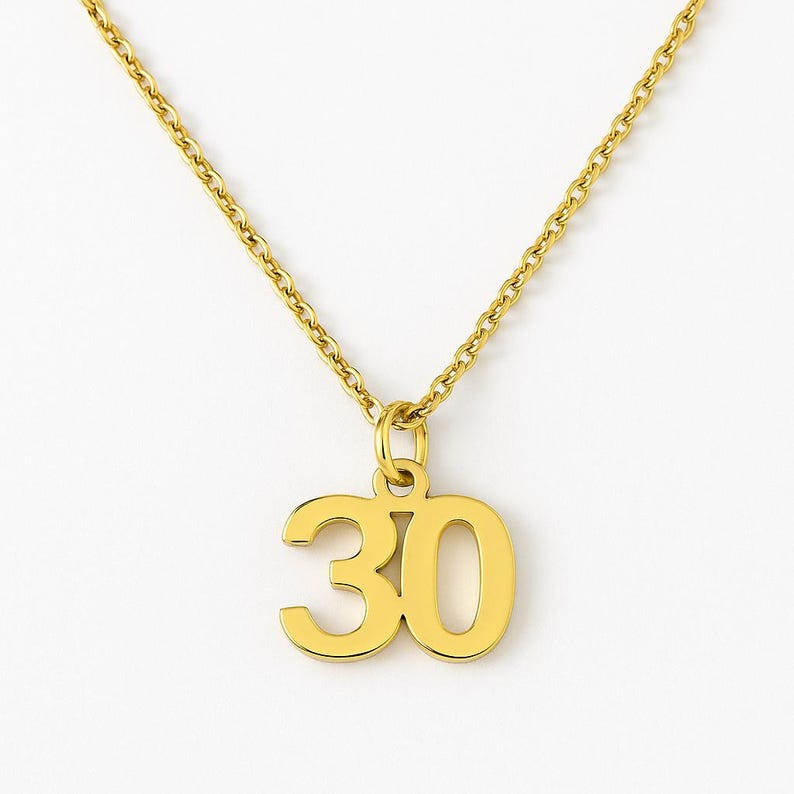 Custom Number Necklace 0–99, 14k Gold or Silver Plated Jewelry
