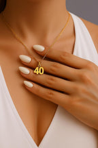 Custom Number Necklace 0–99, 14k Gold or Silver Plated Jewelry