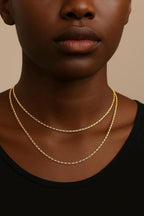 2mm Thin Chain Necklace, Dainty Chain, 14K Gold or Silver