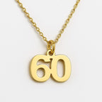 Custom Number Necklace 0–99, 14k Gold or Silver Plated Jewelry