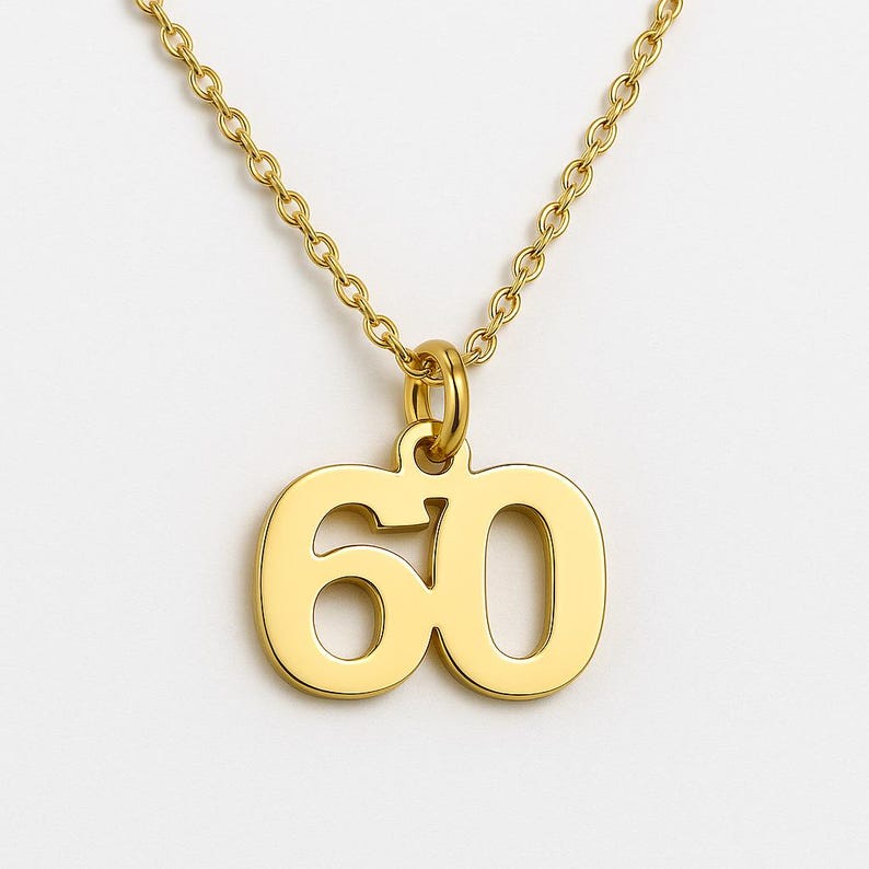 Custom Number Necklace 0–99, 14k Gold or Silver Plated Jewelry