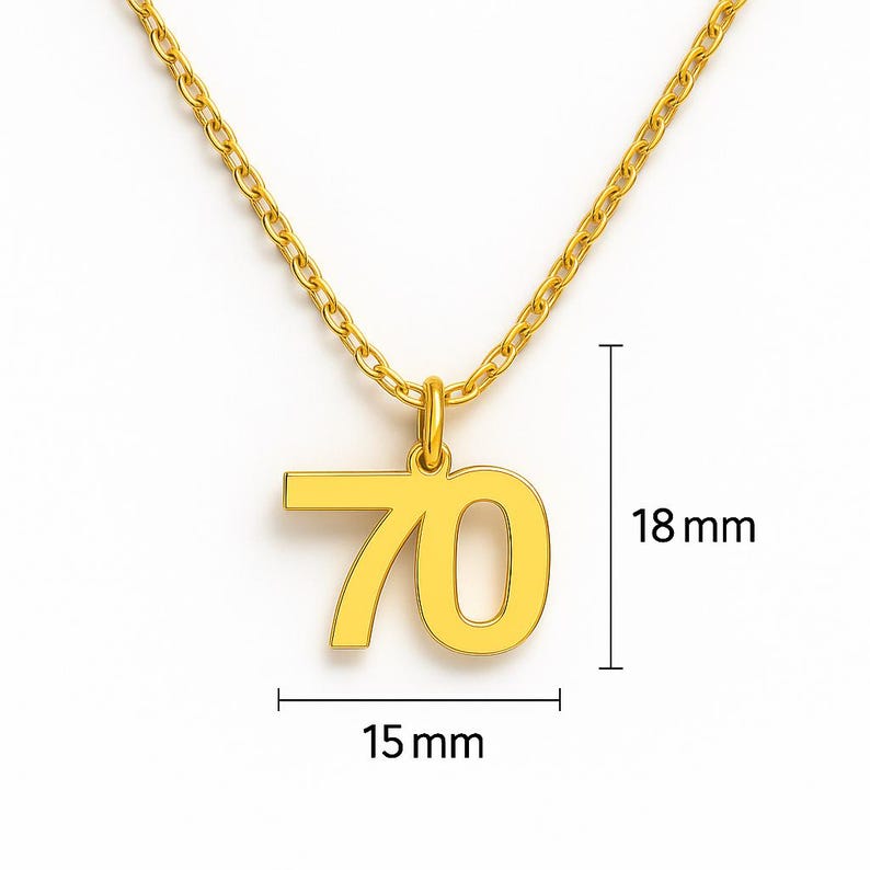 Custom Number Necklace 0–99, 14k Gold or Silver Plated Jewelry