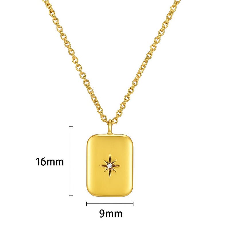 Minimalist North Star Gold Pendant Necklace – 14K Gold