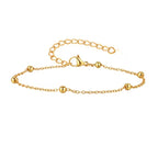 Minimalist Gold Beaded Anklet | 14K Gold Over Stainless Steel