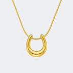 Modern Gold Horseshoe Necklace – 14k Gold Over
