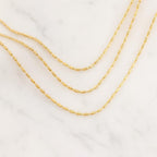 Dainty Gold Bead Chain Necklace: Minimalist Oval Link, Custom Length