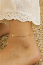 Minimalist Gold Beaded Anklet | 14K Gold Over Stainless Steel