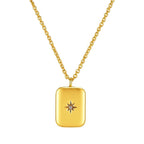 Minimalist North Star Gold Pendant Necklace – 14K Gold