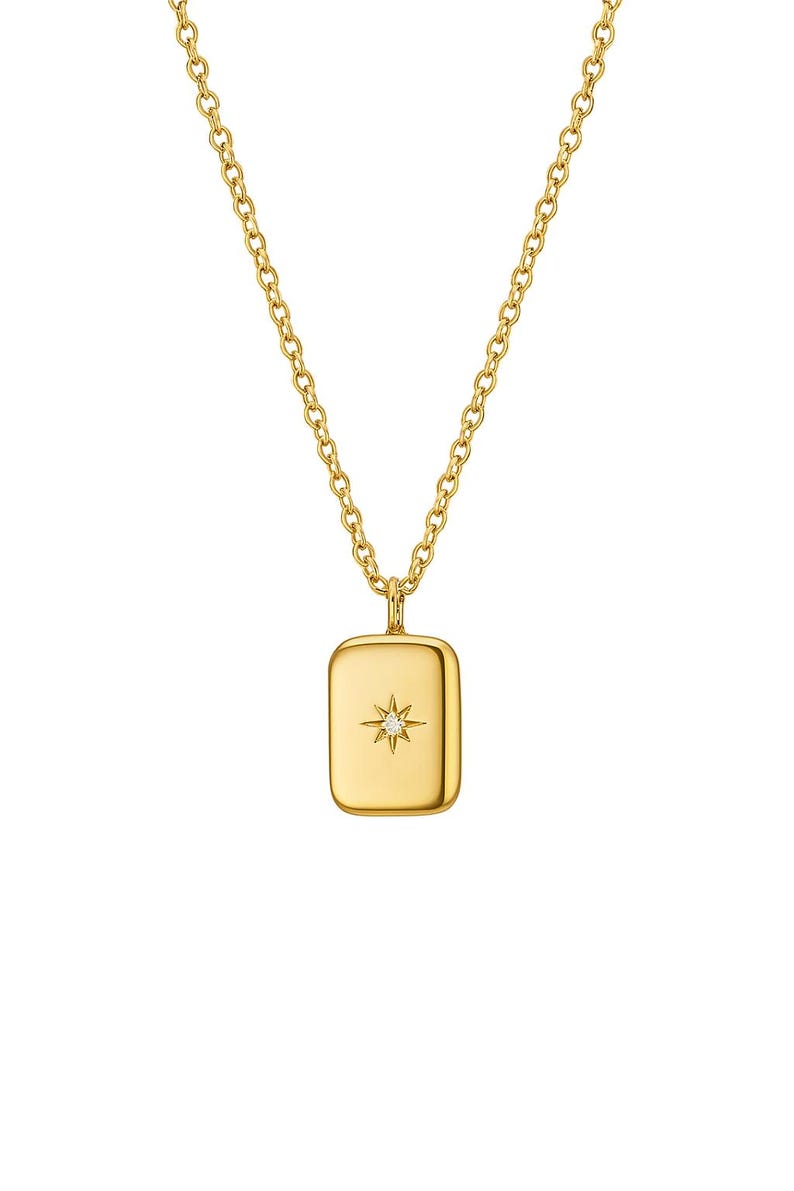 Minimalist North Star Gold Pendant Necklace – 14K Gold