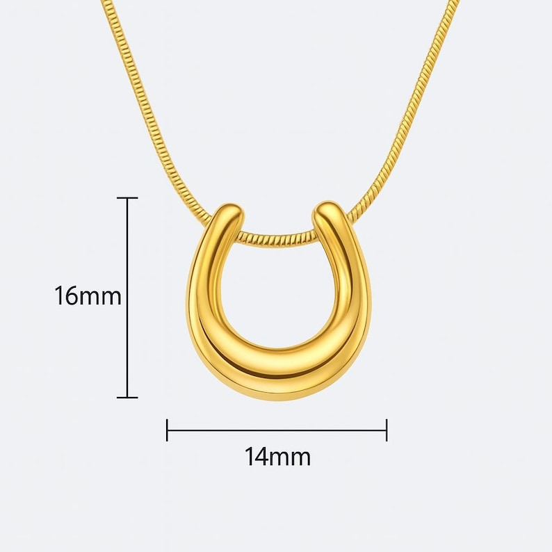 Modern Gold Horseshoe Necklace – 14k Gold Over