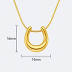 Modern Gold Horseshoe Necklace – 14k Gold Over