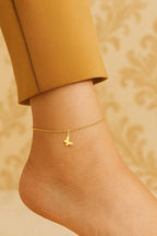Delicate Gold Butterfly Anklet • 14K Gold Plated Stainless Steel