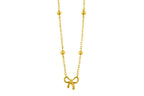 Dainty 18K Gold Plated Bow Necklace: Minimalist Stainless Steel Pendant