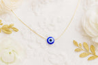 Evil Eye Necklace – 14k Gold Plated Chain with Blue Resin