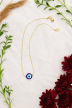 Evil Eye Necklace – 14k Gold Plated Chain with Blue Resin