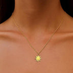 Sun Necklace – 18K Gold Plated Stainless Steel | Dainty Sun Pendant Necklace