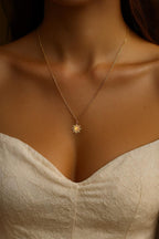 Sun Necklace – 18K Gold Plated Stainless Steel | Dainty Sun Pendant Necklace