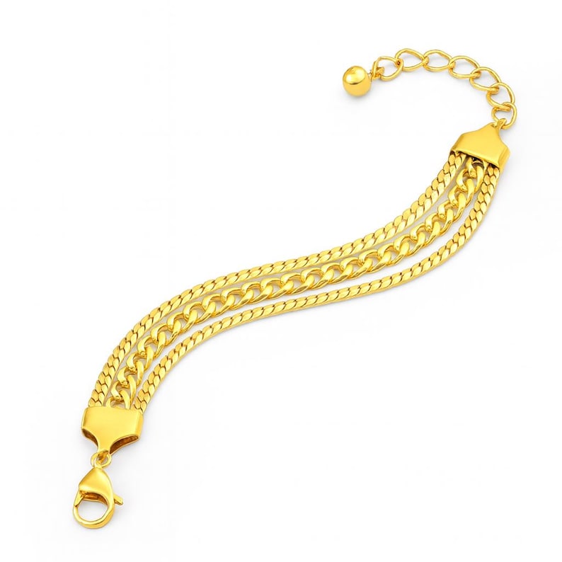 18K Gold Layered Chain Bracelet | Stainless Steel Non-Tarnish Bracelet