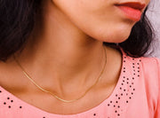 Sterling Silver Box Gold Chain Necklace