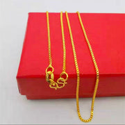 Sterling Silver Box Gold Chain Necklace