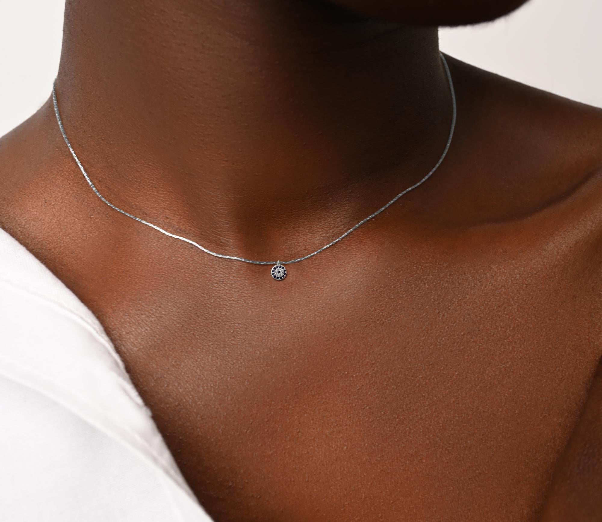 Evil Eye Necklace uk  – 14k Gold EVIL EYE Choker Pendent NECKLACE – Minimal Good Luck Protection Necklace Gift For Bestfriend