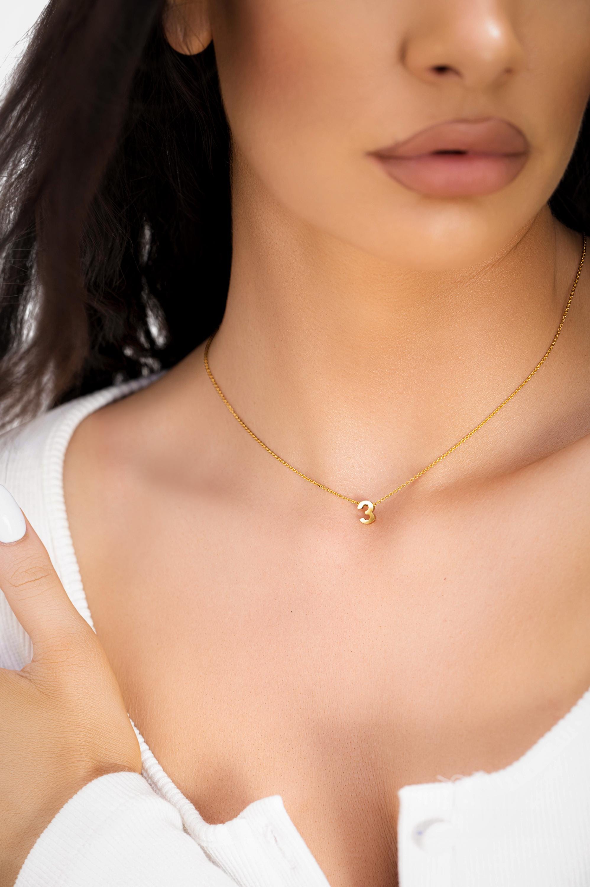 18K Gold Numer Necklace, Special Elegant Necklace, History Symbolic Jewelry, Angel Number Necklace, Lucky Number Necklace