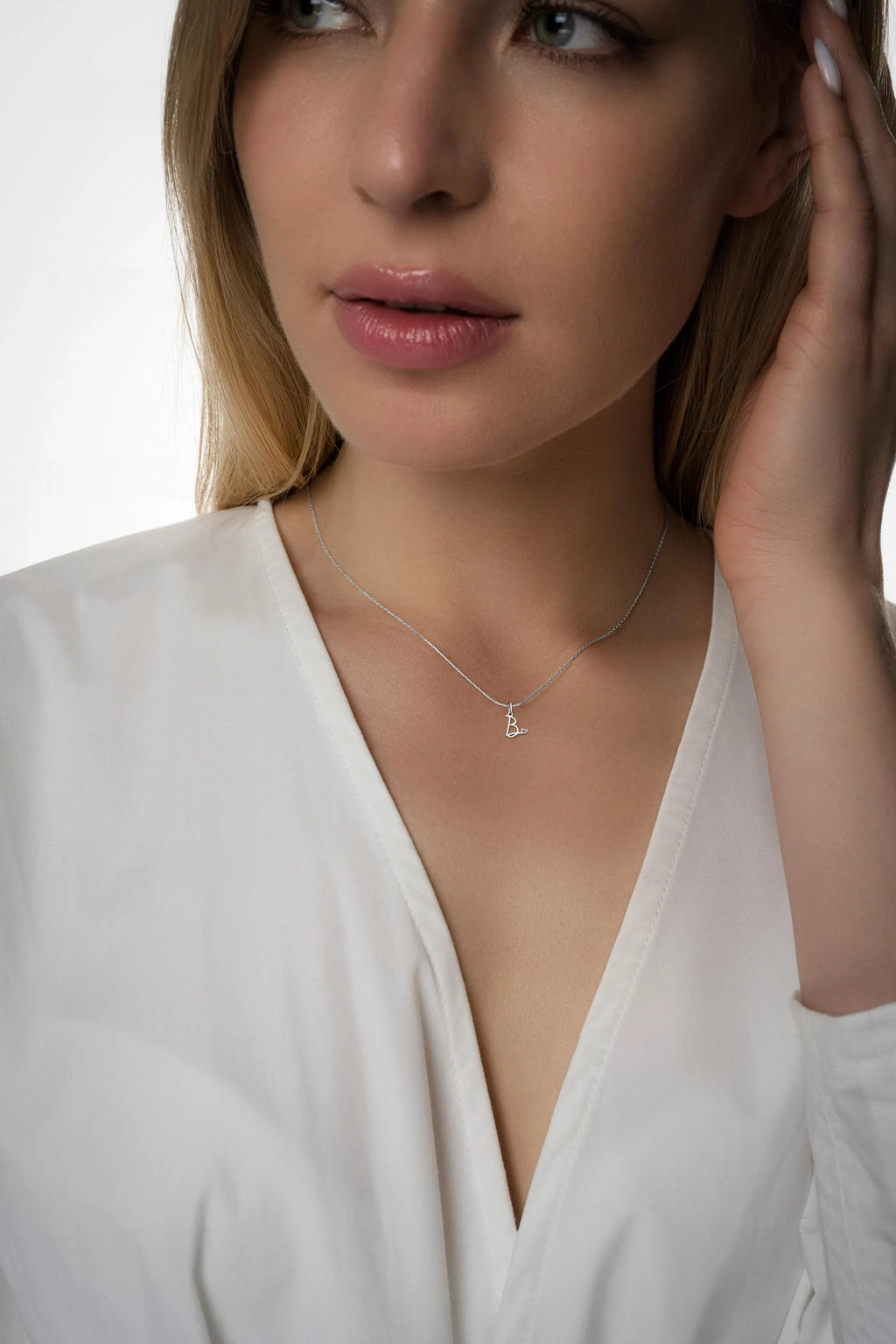 Personalized Initial Necklace, Gold Letter with Heart, Handmade Jewelry