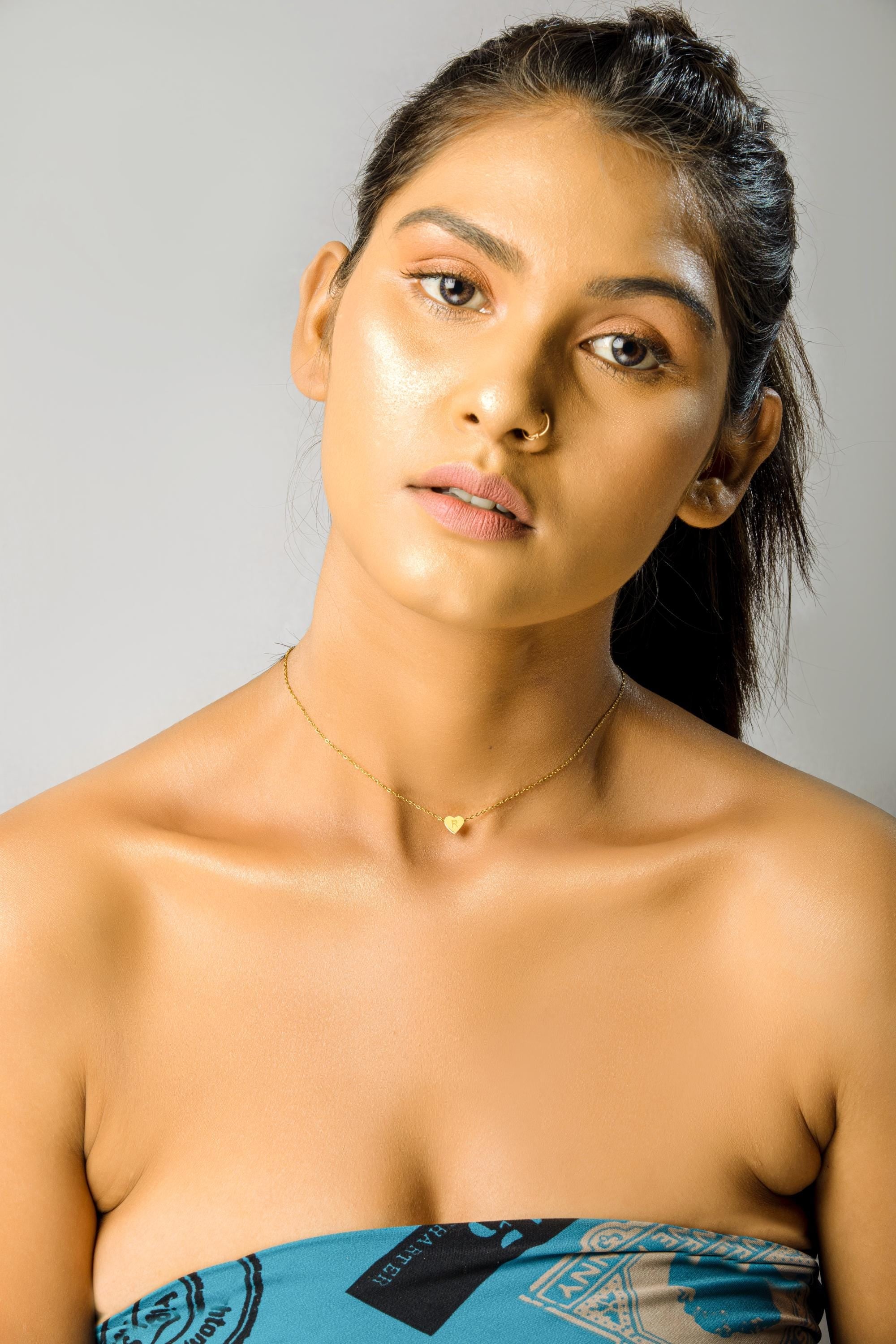 Tiny Dainty Heart Letter Necklace choker, Personalized delicate initial Necklace, Custom Initial Pendant Necklace, Heart Charm choker, kid