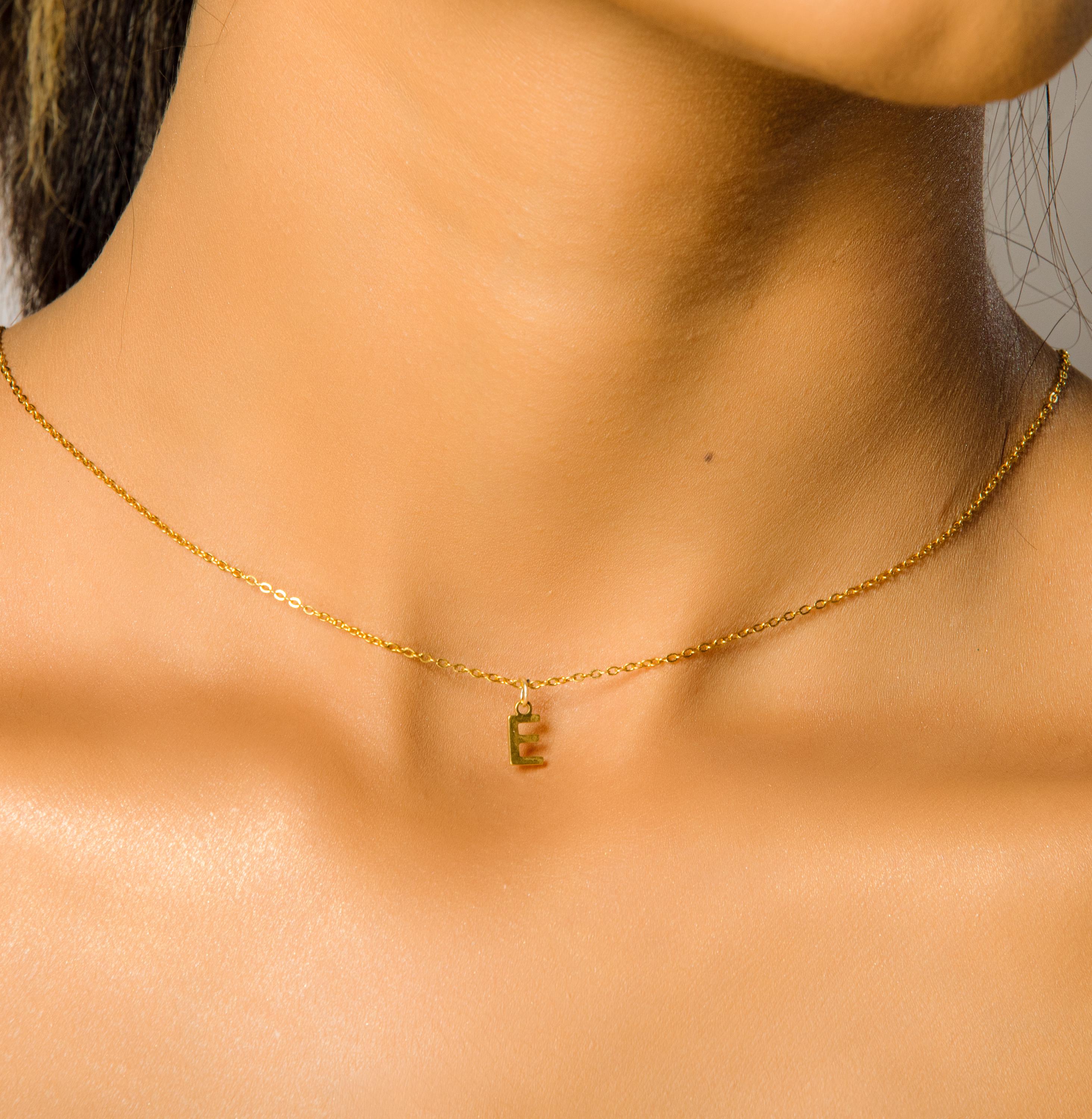 small Initial Necklace, Letter Necklace, Gold Necklace, Personalized Name Necklace, Extra Tiny Initial Necklace