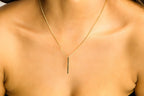 Gold & silver bar necklace, Vertical bar necklace, Minimalist necklace, simple bar necklace, Linked Pendant Necklace , Infinity Necklace