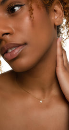 14k Heart Necklace for Women,  Dainty Necklace Tiny Heart choker, Minimalist Heart Necklace, Tiny Crystal Heart Charm necklace, Minimalist J