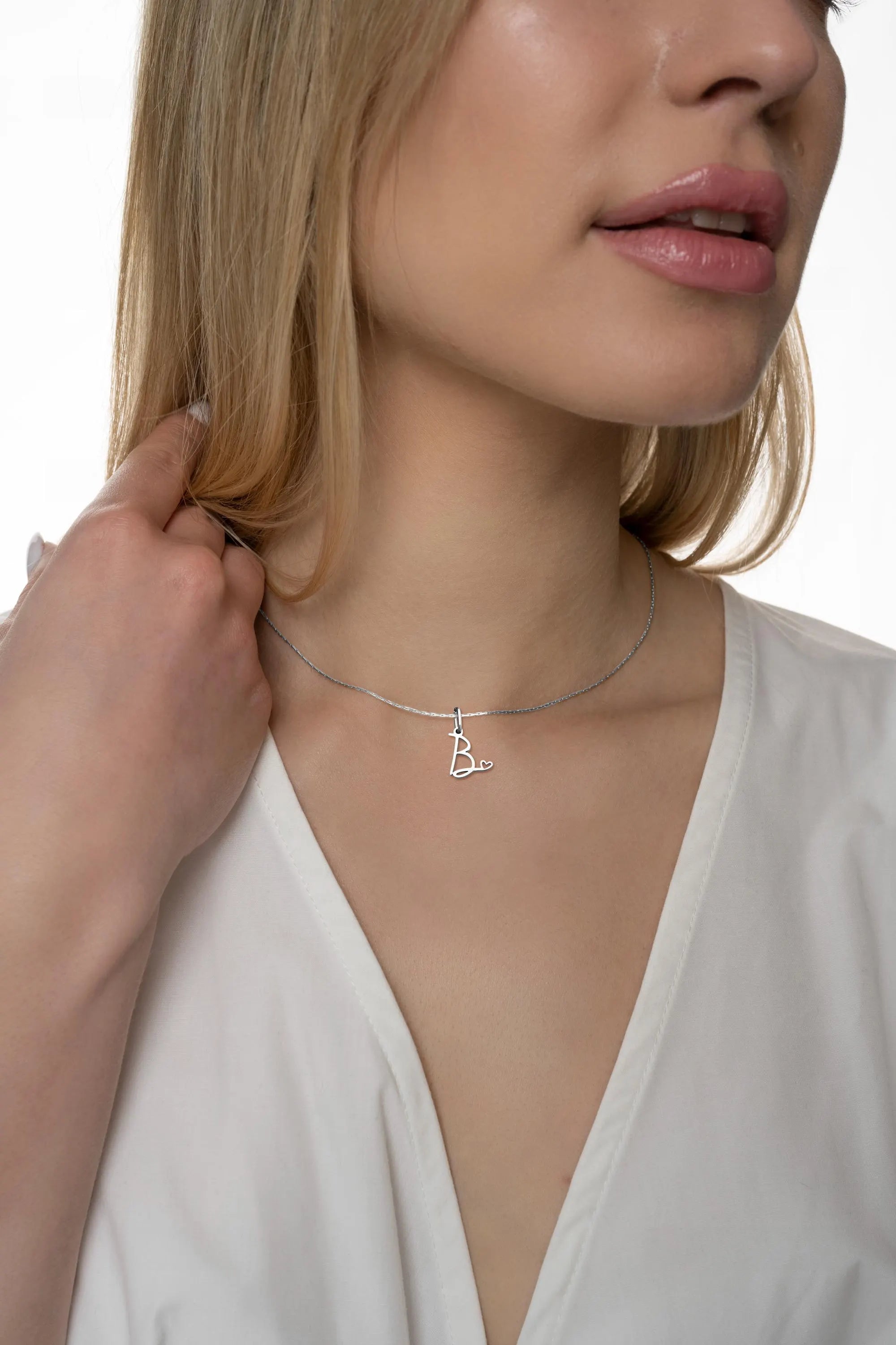 Personalized Initial Necklace, Gold Letter with Heart, Handmade Jewelry