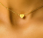 Tiny Dainty Heart Letter Necklace choker, Personalized delicate initial Necklace, Custom Initial Pendant Necklace, Heart Charm choker, kid