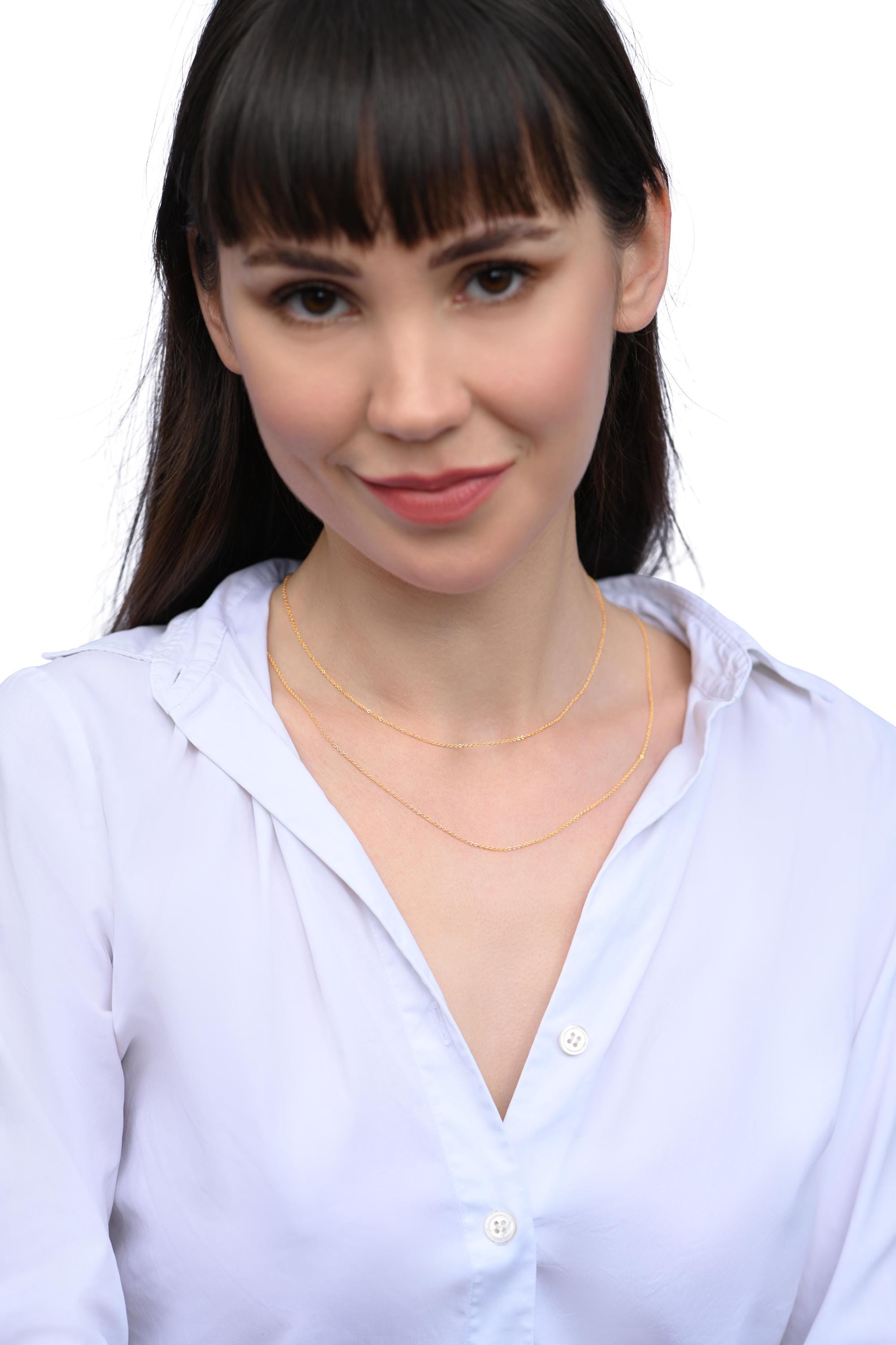 Minimalist 14K Gold Filled Cable Chain Necklace: Delicate Layering Choker